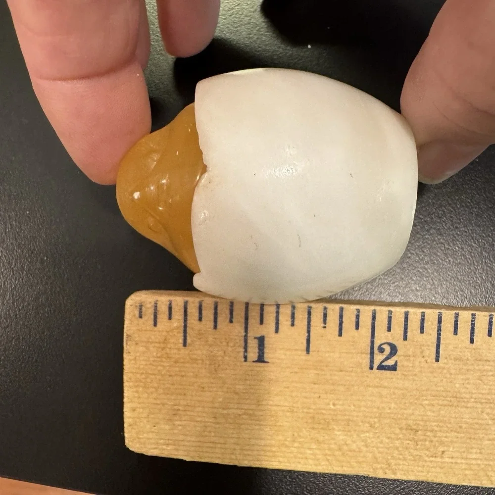 Russian Handcarved Selenite Stone ChickIn Shell Ring‎ Holder